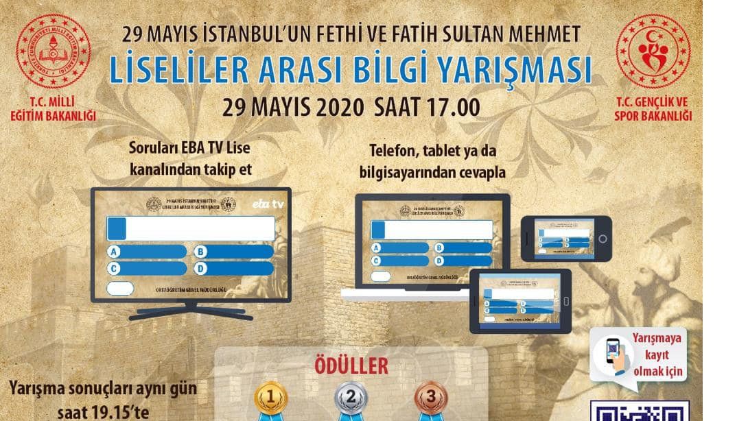 29 Mayıs İstanbul'un Fethi ve Fatih Sultan Mehmet konulu bilgi yarışması